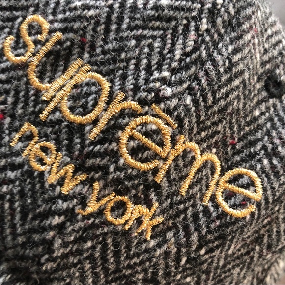 NWT Supreme Wool Herringbone Cap Classic Logo - Picture 2 of 5